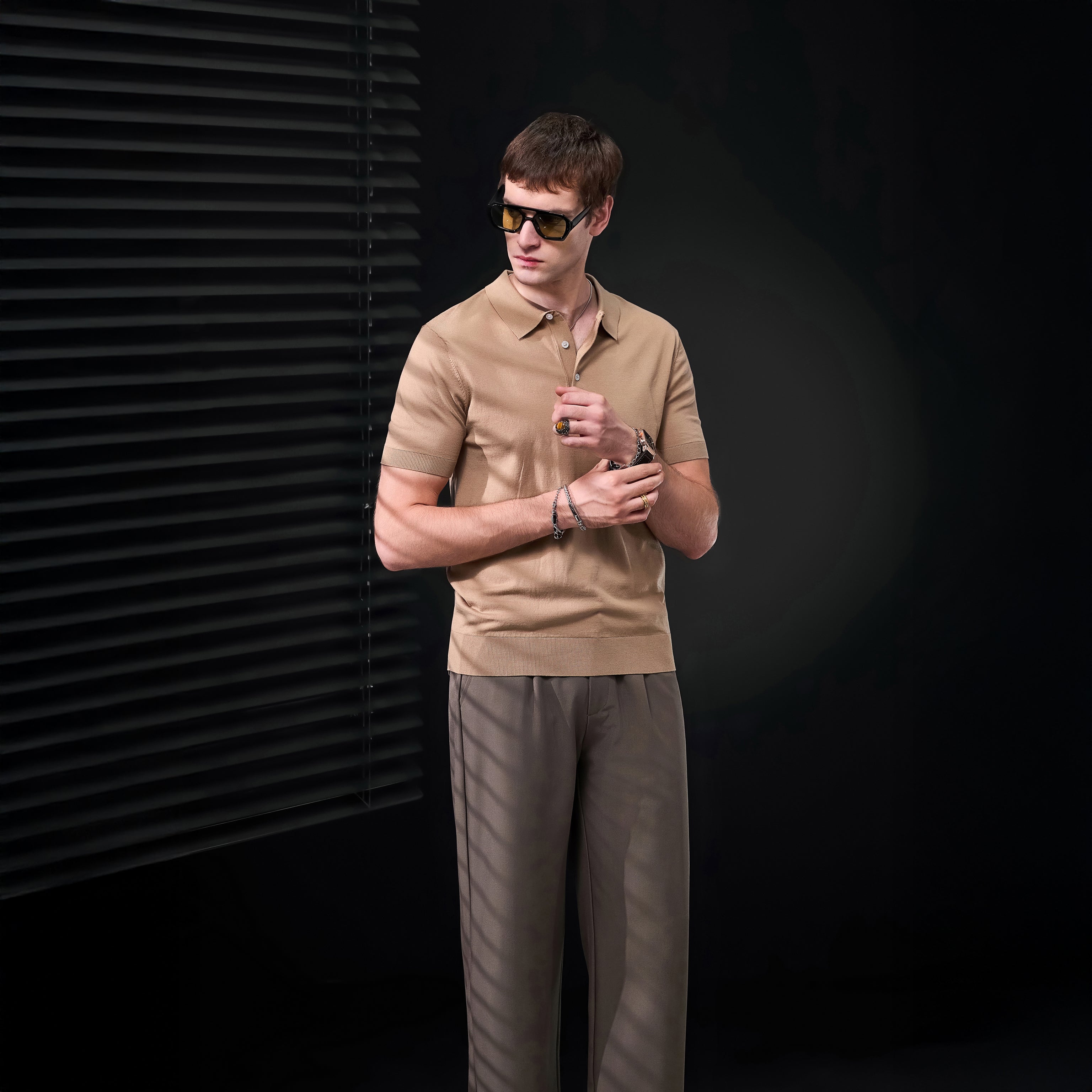 Everyday Luxe Knit Polo KHAKI