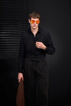 Haven Textured Long Sleeve Shirt BLACK