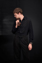 Haven Textured Long Sleeve Shirt BLACK