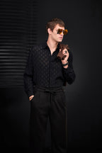 Haven Textured Long Sleeve Shirt BLACK
