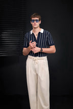 ModStripe Knit Shirt NAVY/WHITE