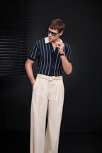 ModStripe Knit Shirt NAVY/WHITE