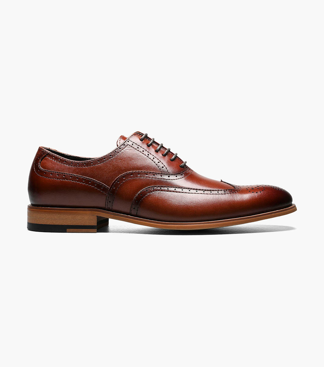 Cognac - Stacy Adams - Dunbar Wingtip Oxford