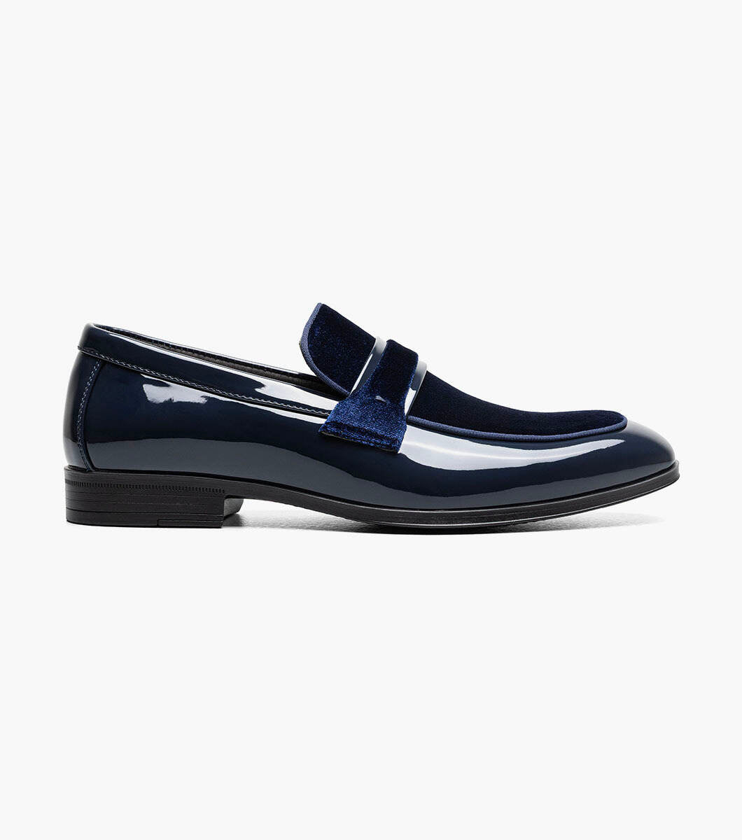 Navy - Stacy Adams - Spratley Moc Toe Saddle Slip On