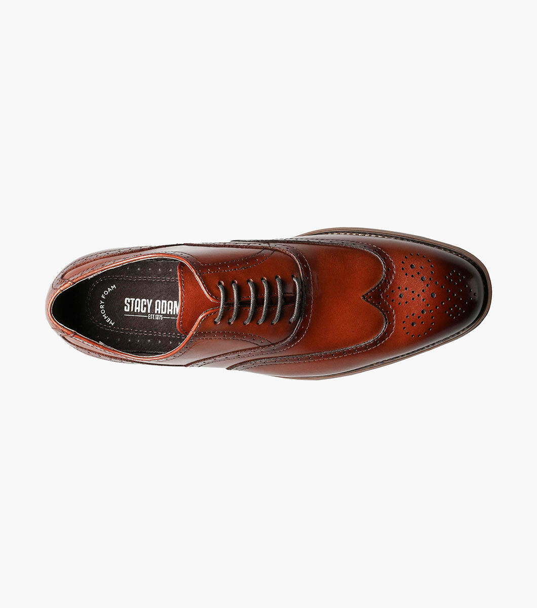Cognac - Stacy Adams - Dunbar Wingtip Oxford