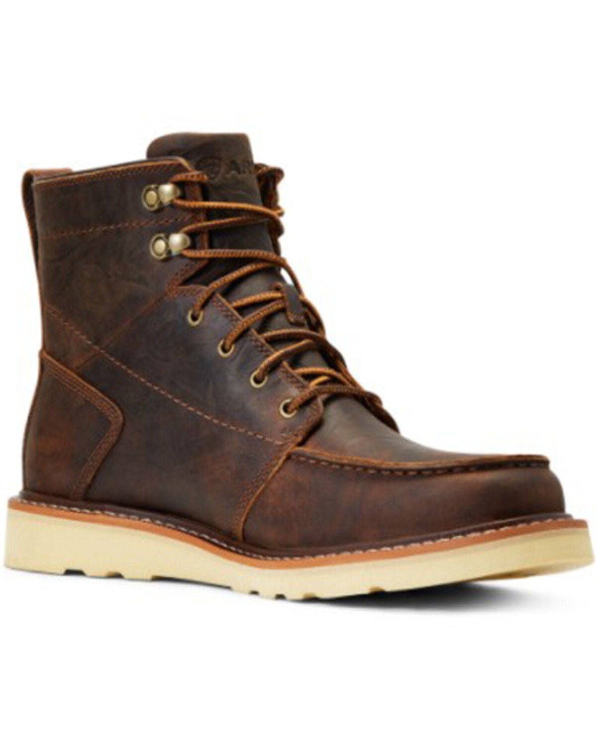 ARIAT MEN'S RECON LACE BARN BROWN FULL-GRAIN CASUAL WEDGE BOOT - ROUND TOE