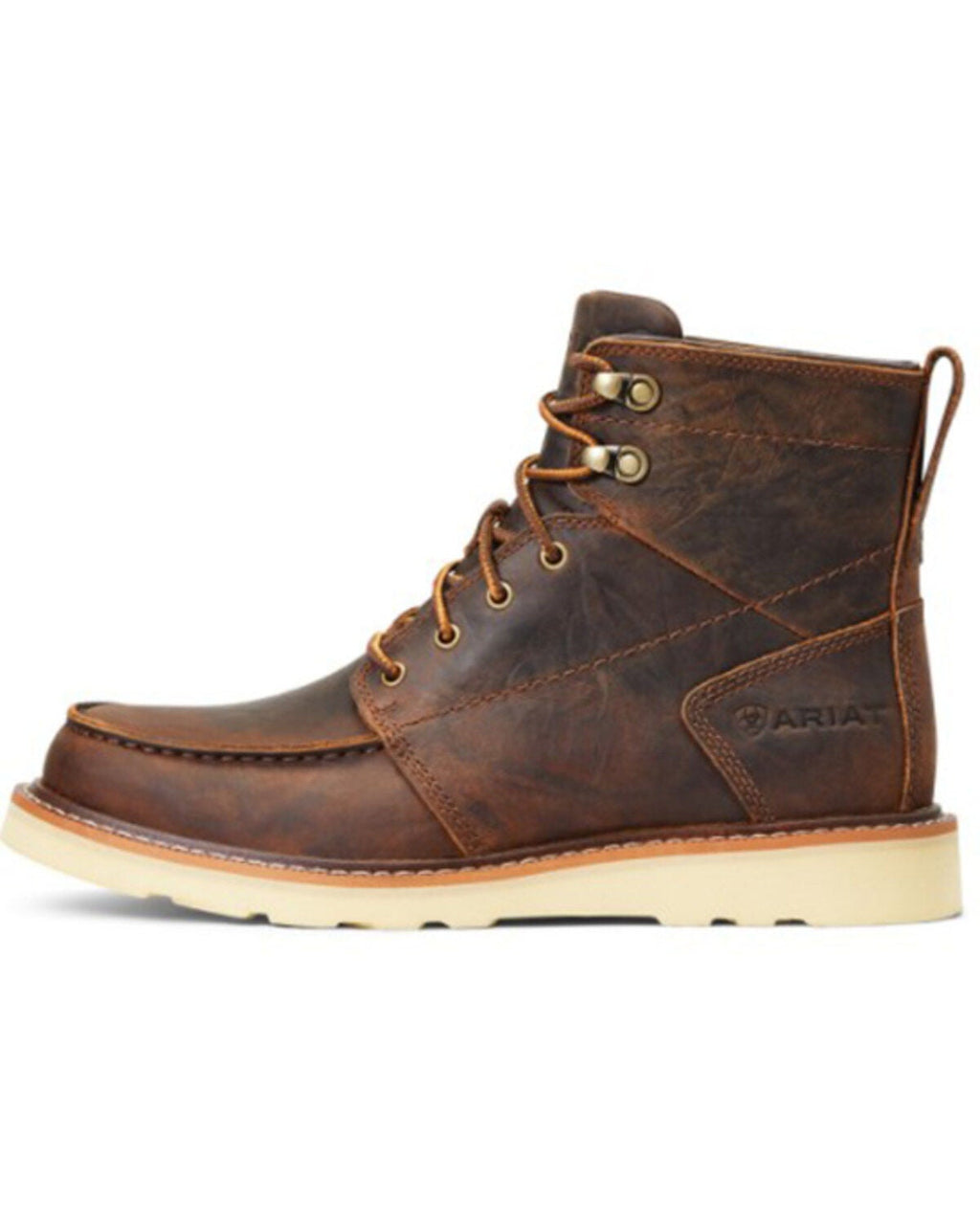 ARIAT MEN'S RECON LACE BARN BROWN FULL-GRAIN CASUAL WEDGE BOOT - ROUND TOE