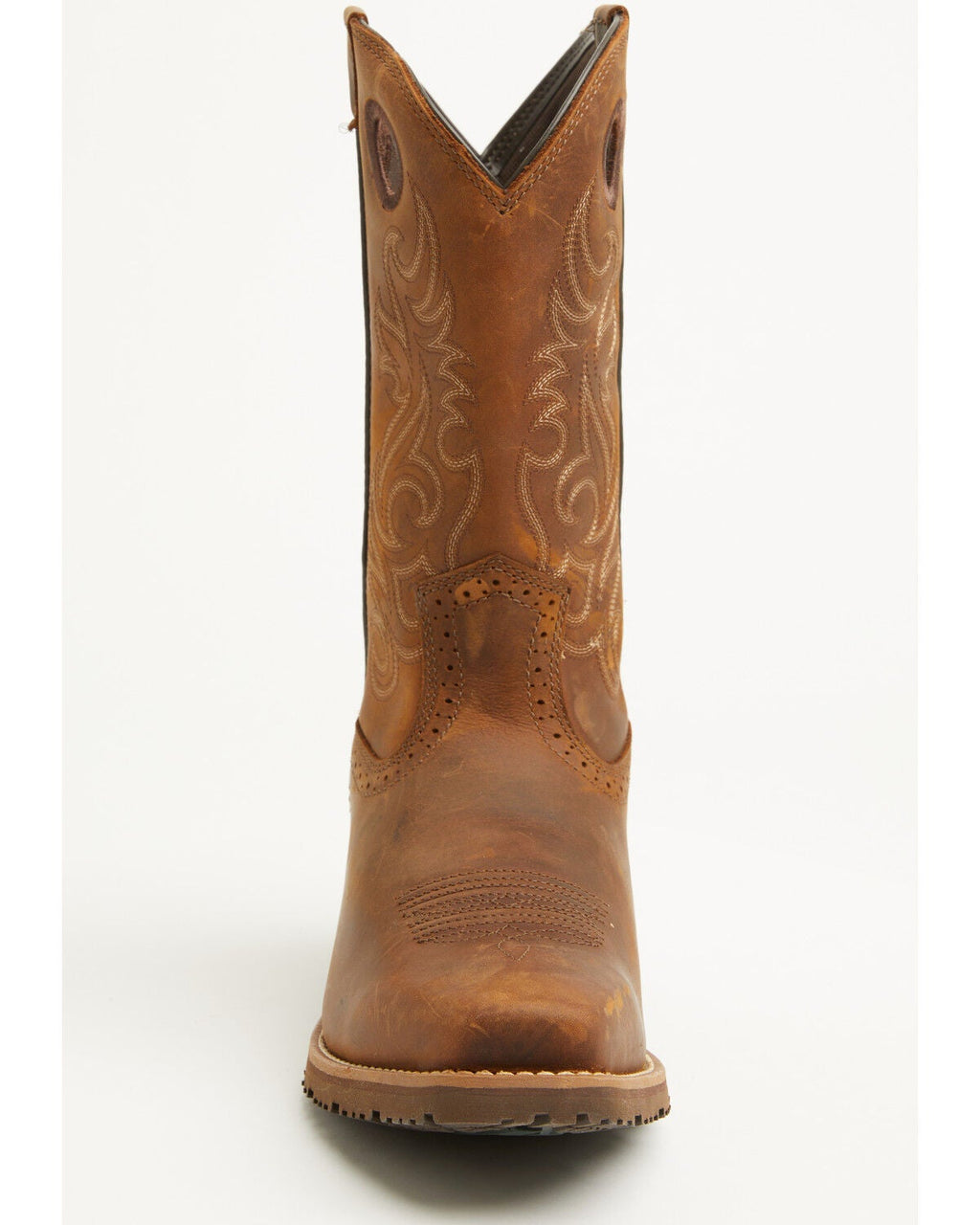 ARIAT MEN'S HYBRID ROUGHSTOCK DISTRESSED PERFORMANCE WESTERN BOOTS - SQUARE TOE