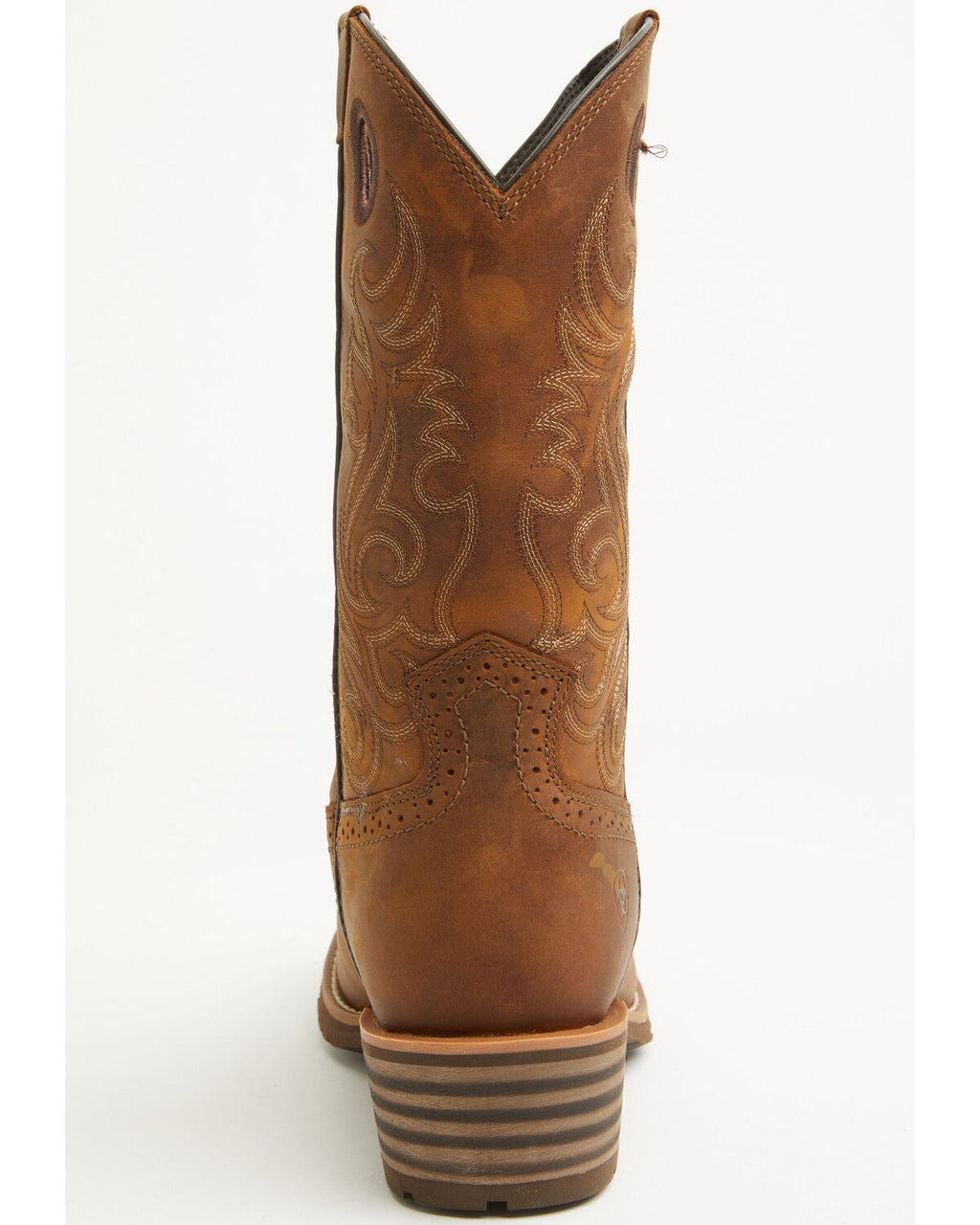 ARIAT MEN'S HYBRID ROUGHSTOCK DISTRESSED PERFORMANCE WESTERN BOOTS - SQUARE TOE