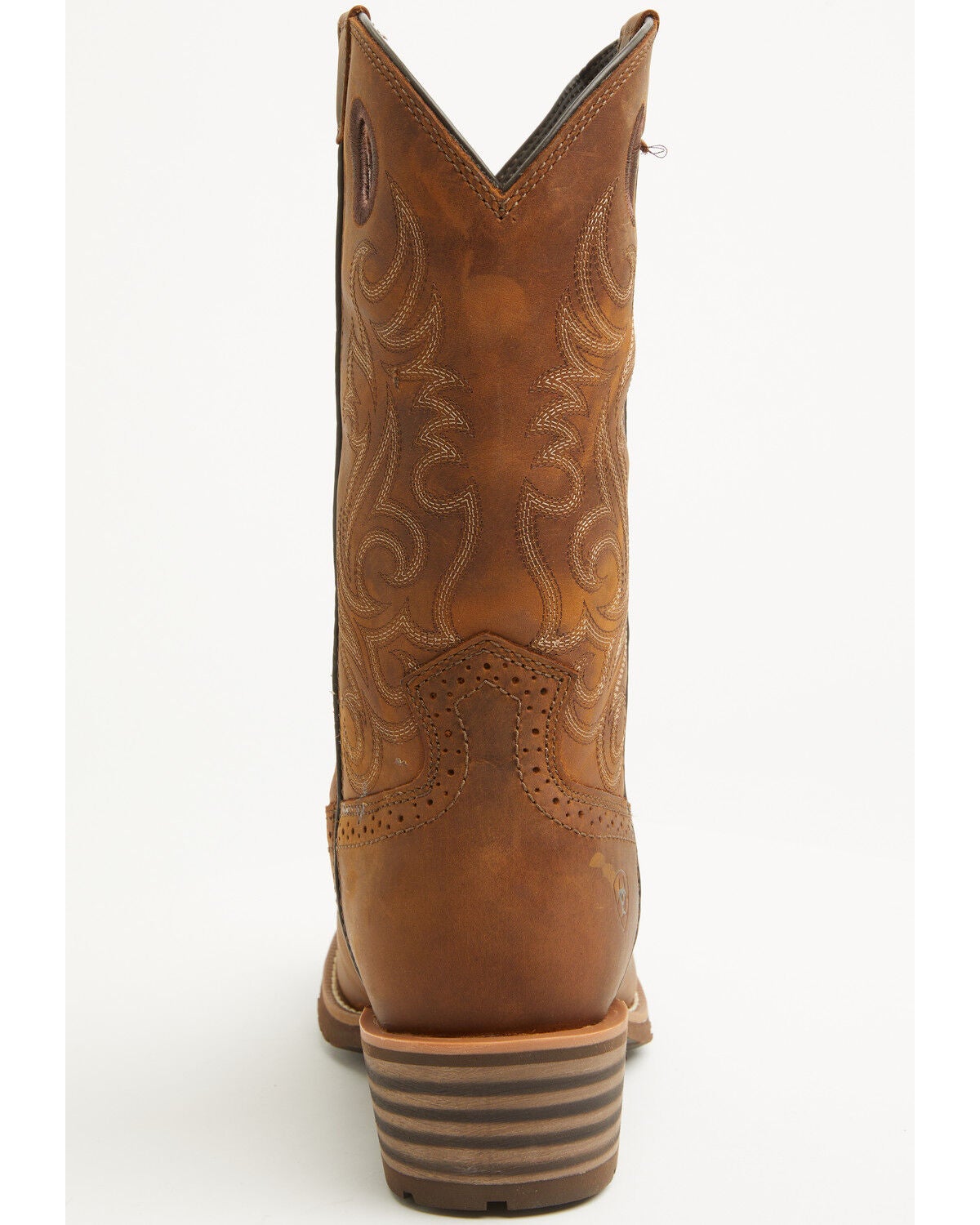 ARIAT MEN'S HYBRID ROUGHSTOCK DISTRESSED PERFORMANCE WESTERN BOOTS - SQUARE TOE