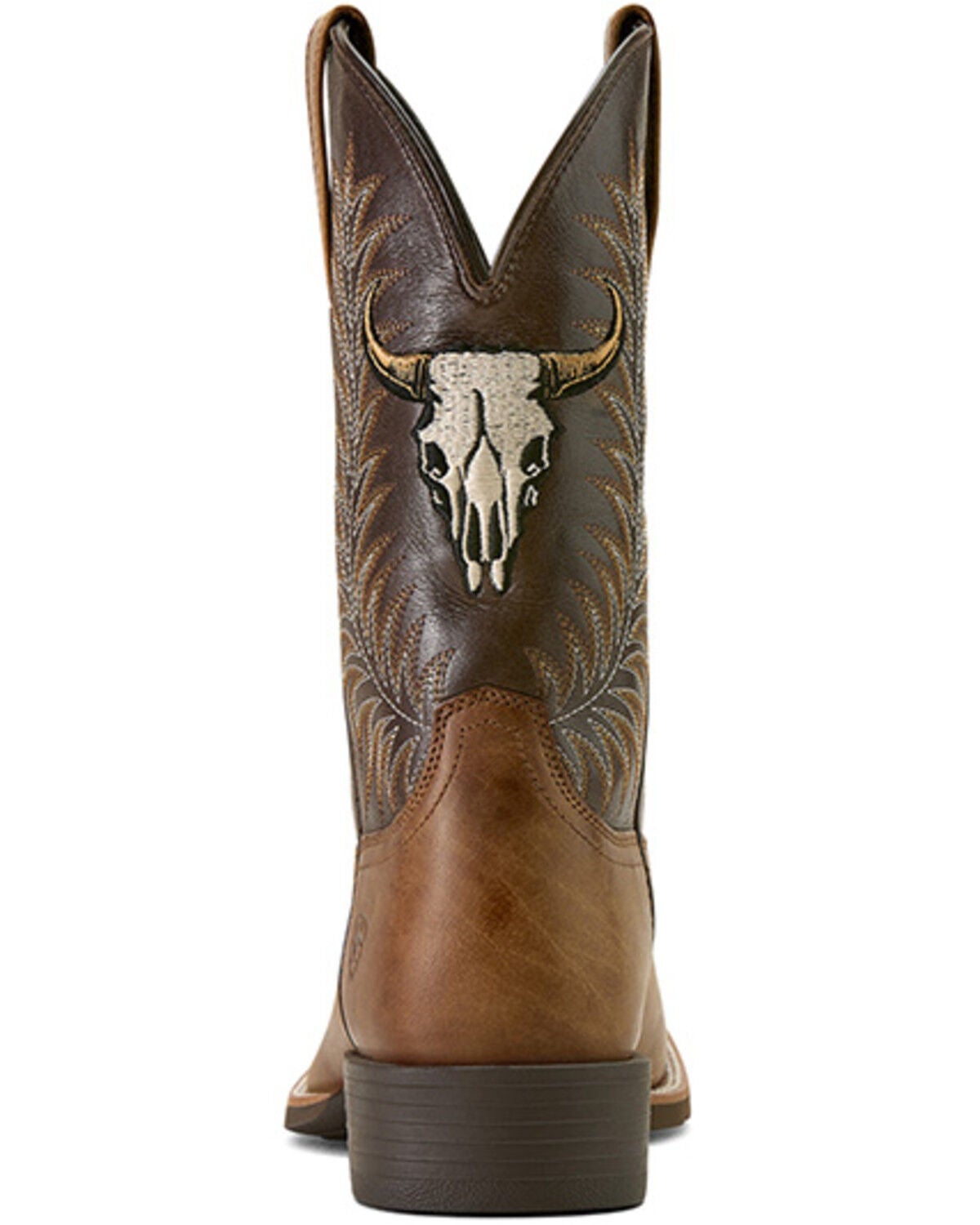 ARIAT MEN'S SPORT STEER SKULL PERFORMANCE WESTERN BOOTS - BROAD SQUARE TOE