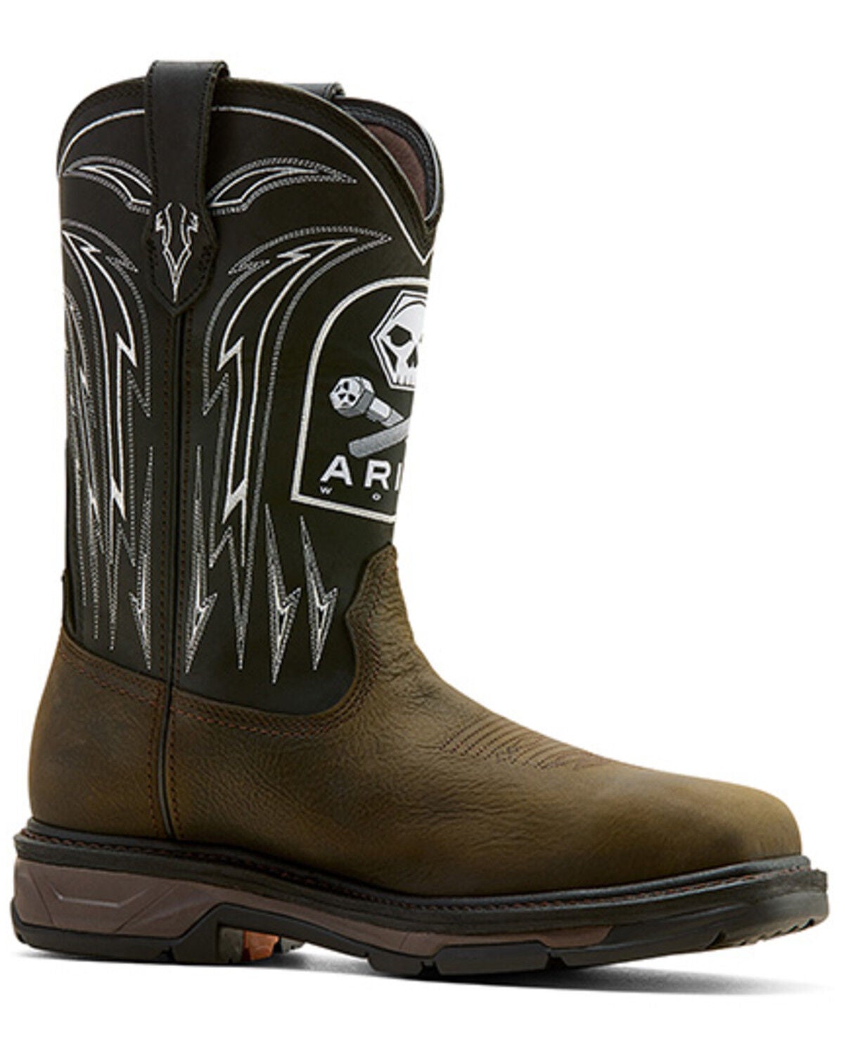 ARIAT MEN'S WORKHOG® XT BOLT SKULL WATERPROOF WORK BOOTS - CARBON TOE