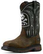 ARIAT MEN'S WORKHOG® XT BOLT SKULL WATERPROOF WORK BOOTS - CARBON TOE