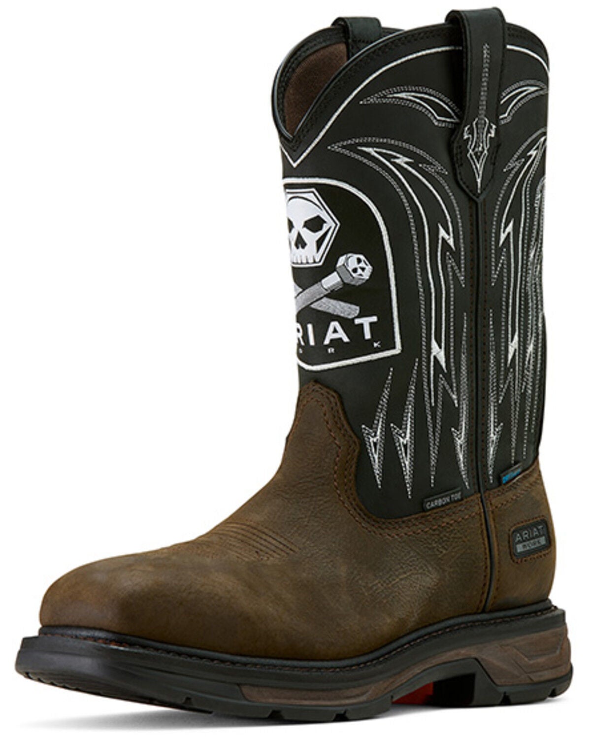 ARIAT MEN'S WORKHOG® XT BOLT SKULL WATERPROOF WORK BOOTS - CARBON TOE
