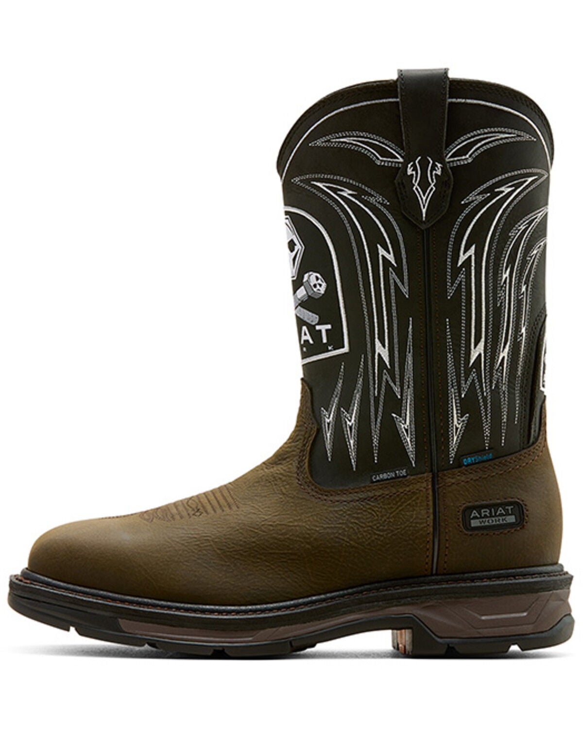 ARIAT MEN'S WORKHOG® XT BOLT SKULL WATERPROOF WORK BOOTS - CARBON TOE