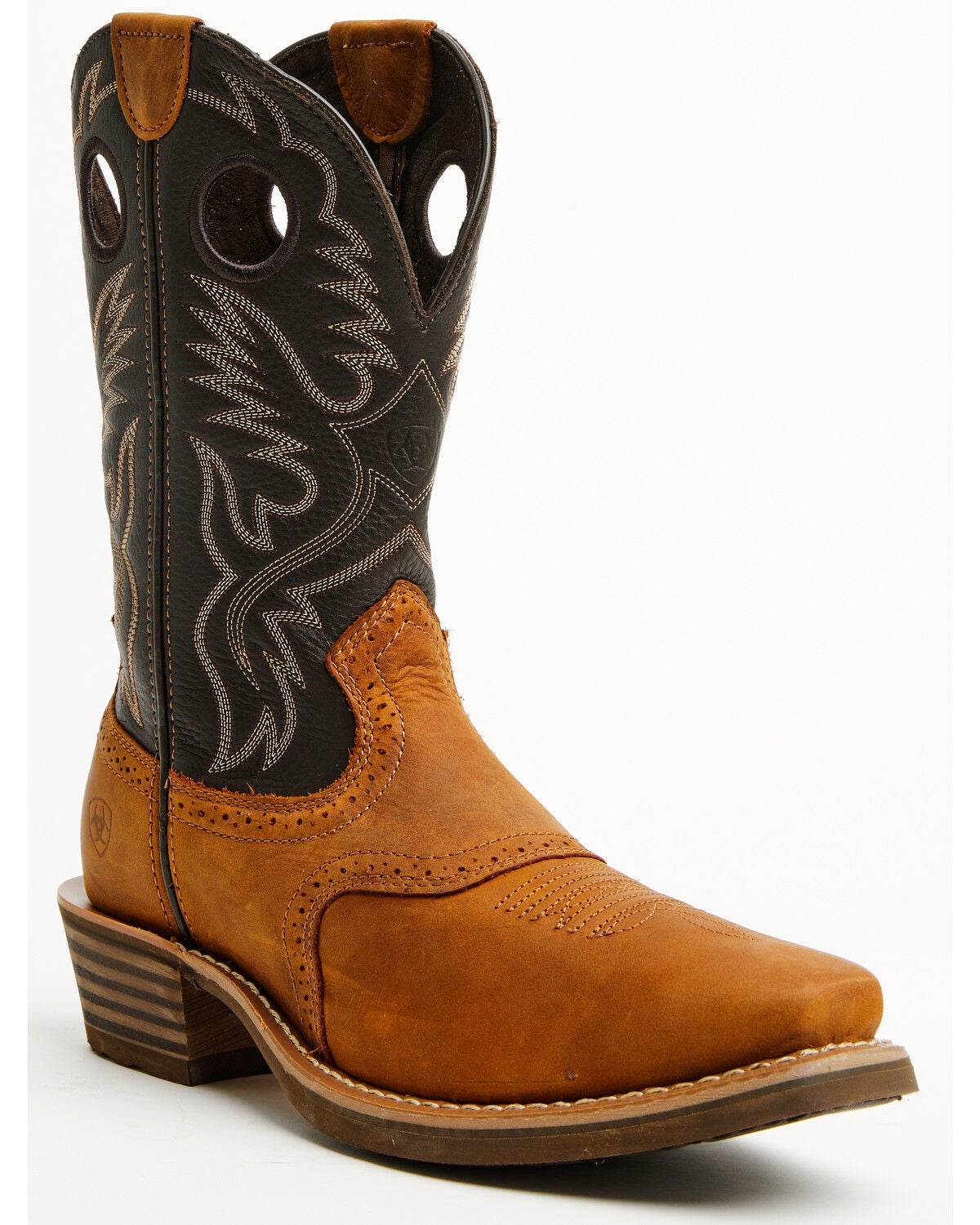 ARIAT MEN'S HERITAGE ROUGHSTOCK PERFORMANCE WESTERN BOOTS - SQUARE TOE