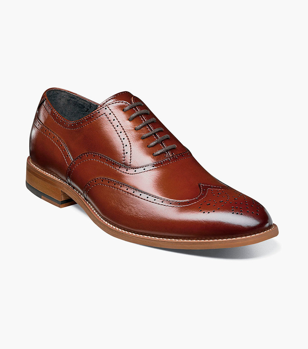 Cognac - Stacy Adams - Dunbar Wingtip Oxford