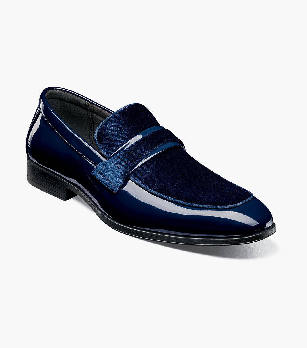 Navy - Stacy Adams - Spratley Moc Toe Saddle Slip On
