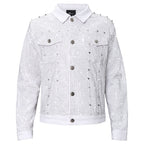 Pure Style WHITE/SILVER Men's Denim Jacket