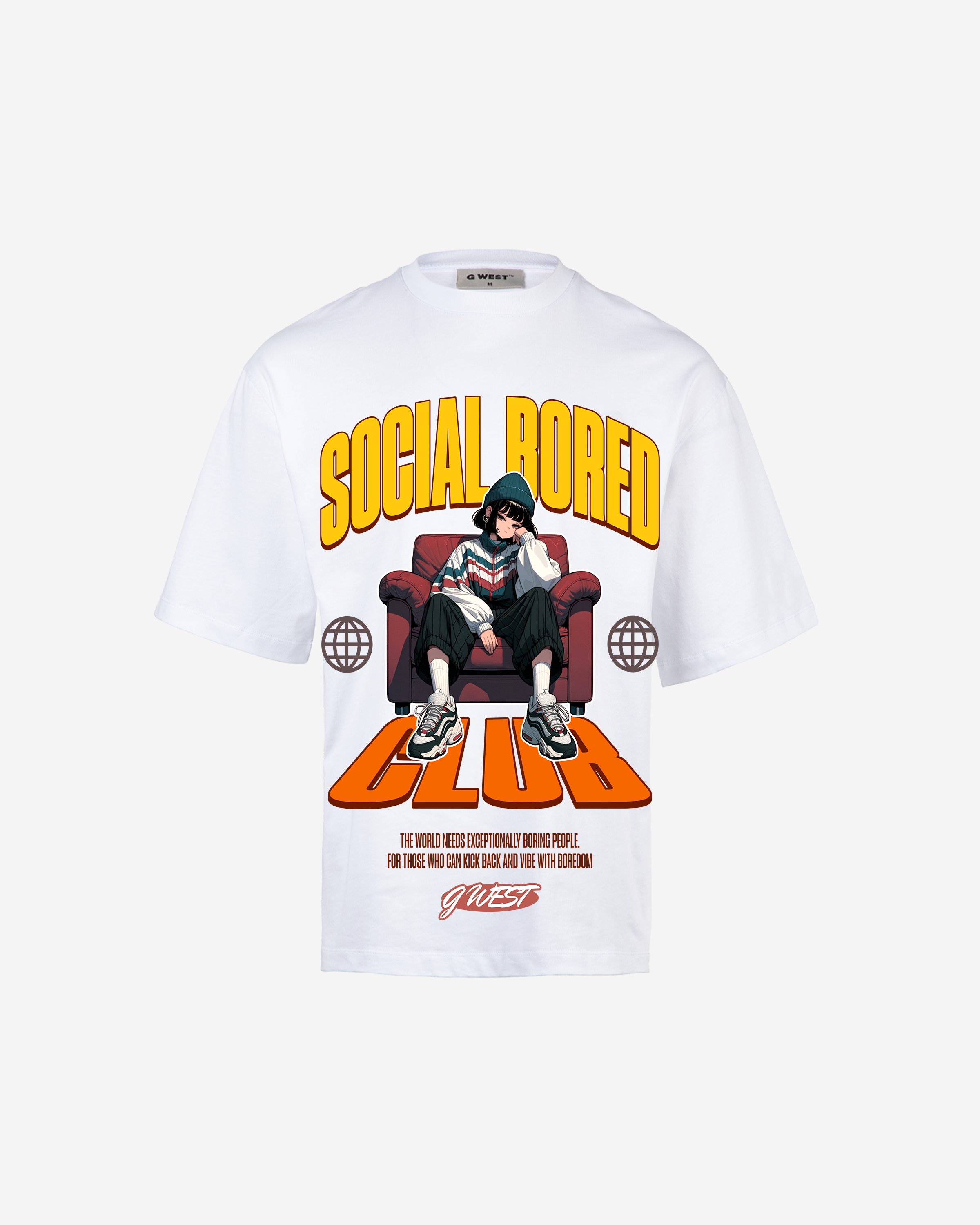 G WEST SOCIAL BORED OVERSIZED T-Shirt Mens G West