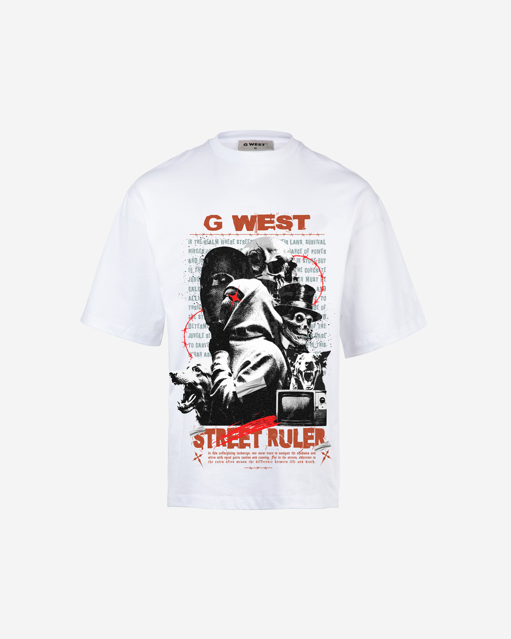 G WEST STREET RULER OVERSIZED T-Shirt Mens G West
