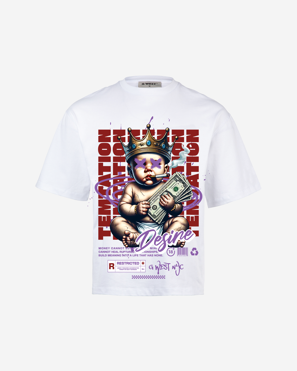 G WEST TEMPTATION DESIRE OVERSIZED T-Shirt Mens G West