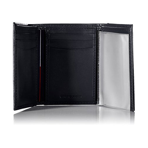 Tommy Hilfiger Men's Leather Cambridge Trifold Wallet Dark Brown (31TL11X033) Rafaelos