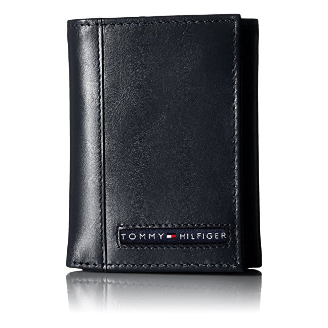 Tommy Hilfiger Men's Leather Cambridge Trifold Wallet Dark Brown (31TL11X033) Rafaelos