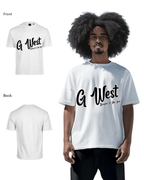G West Mens Oversized Cursive Logo Black Tee G West