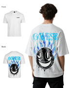 G West Mens Oversized Aqua Smile Tee G West