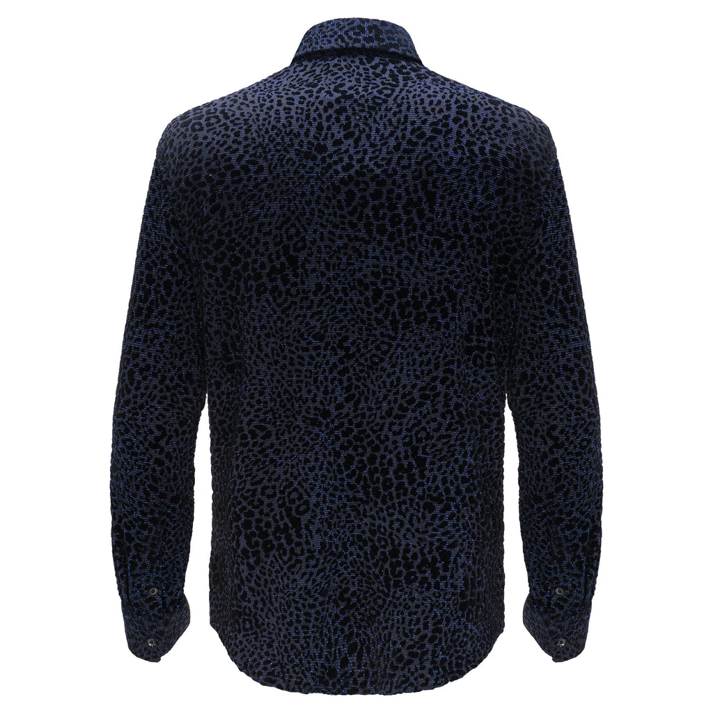 Dinner and Drinks Button-Up Shirt BLACK/BLUE
