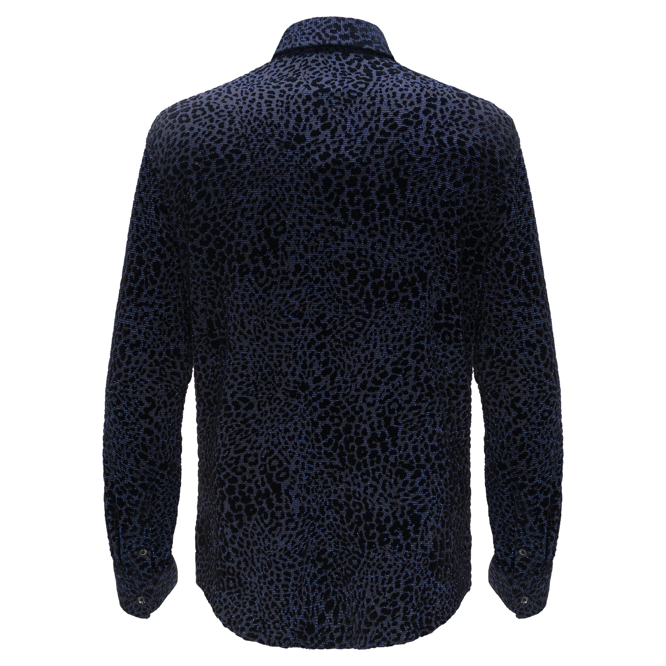 Dinner and Drinks Button-Up Shirt BLACK/BLUE