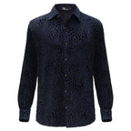 Dinner and Drinks Button-Up Shirt BLACK/BLUE