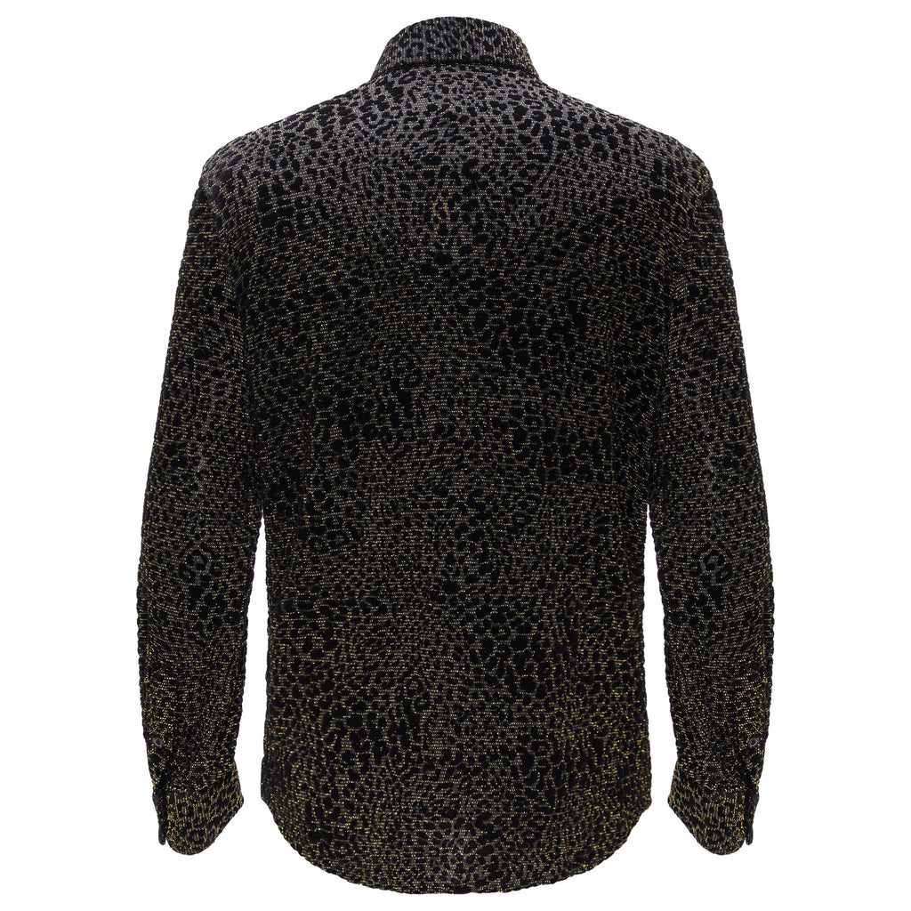 Dinner and Drinks Button-Up Shirt BLACK/GOLD
