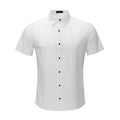 Soft Whispers Short Sleeve Button-Up Shirt - WHITE