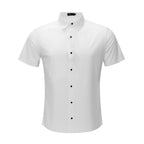 Soft Whispers Short Sleeve Button-Up Shirt - WHITE