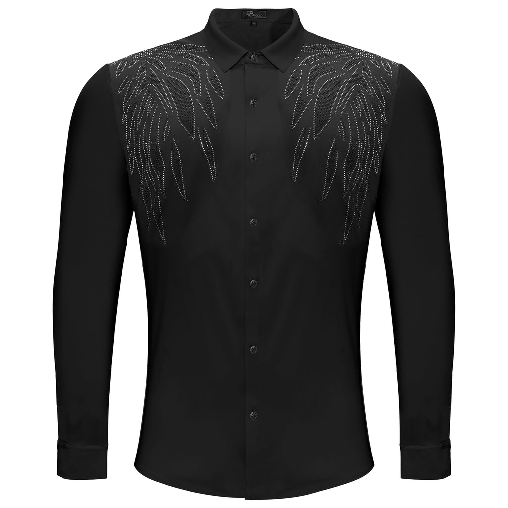 Heavenly Wings Button-Up Shirt BLACK/BLACK