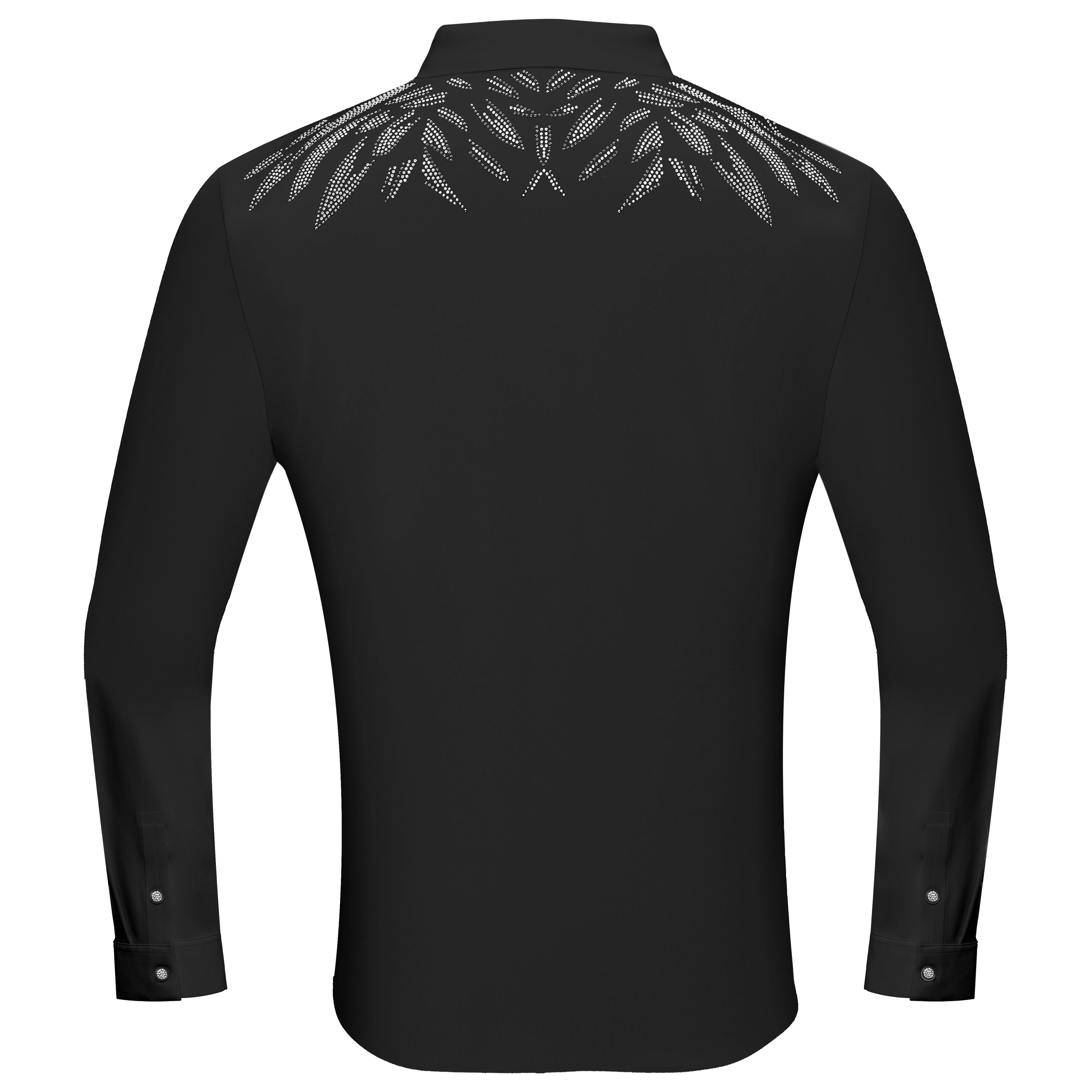 Heavenly Wings Button-Up Shirt BLACK/SILVER