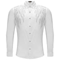Heavenly Wings Button-Up Shirt WHITE/SILVER