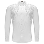 Heavenly Wings Button-Up Shirt WHITE/SILVER