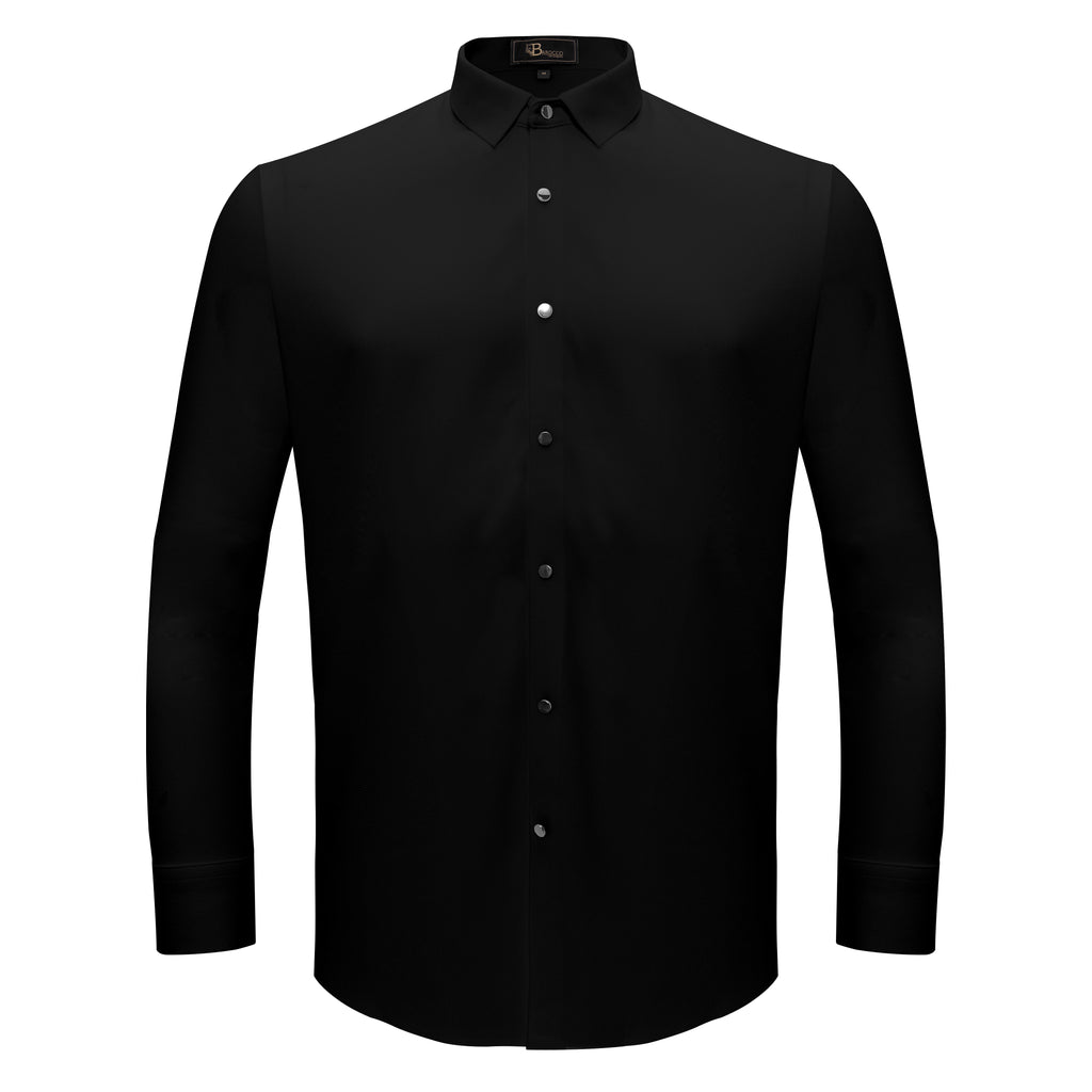 Silver Sophistication Button-Up Shirt BLACK