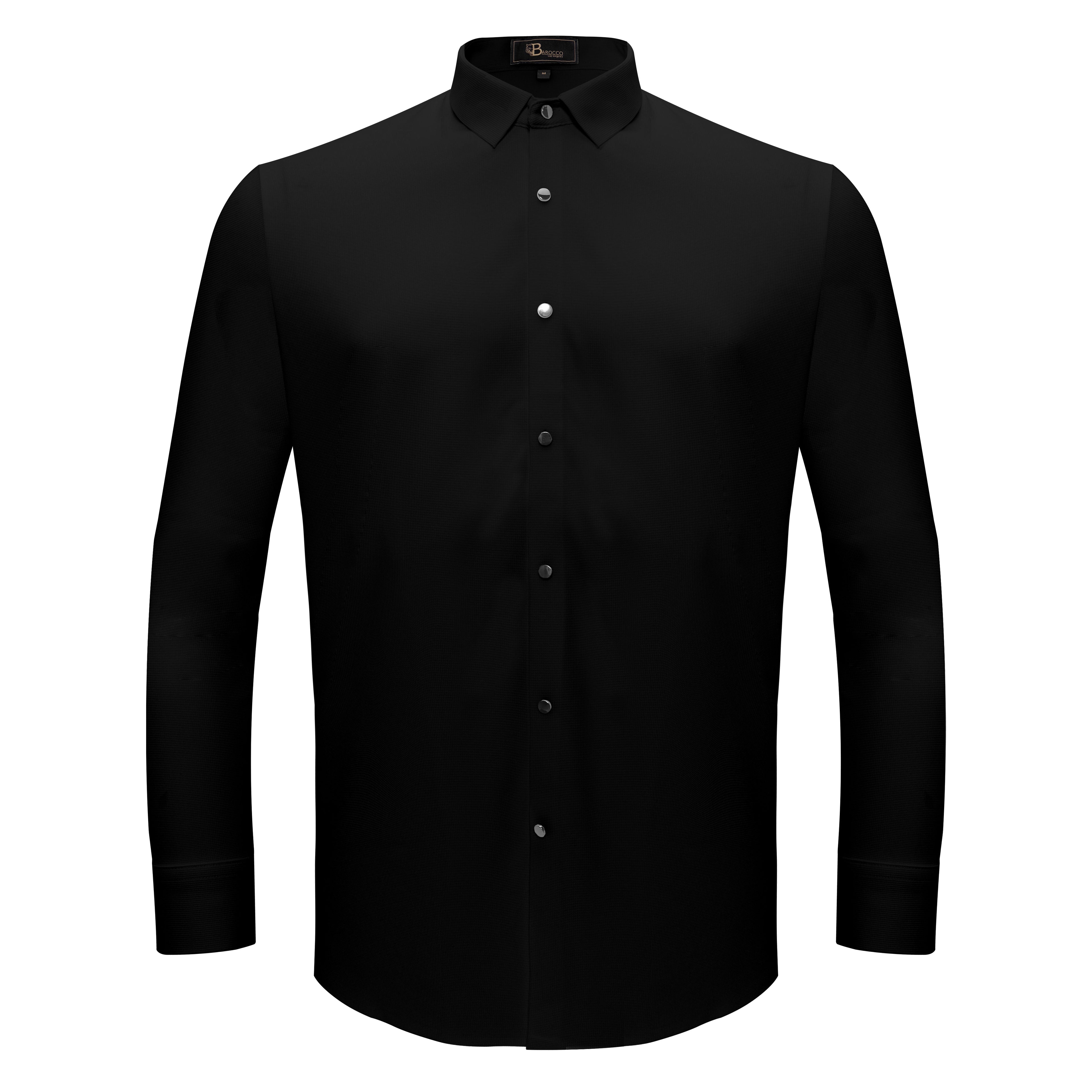 Silver Sophistication Button-Up Shirt BLACK