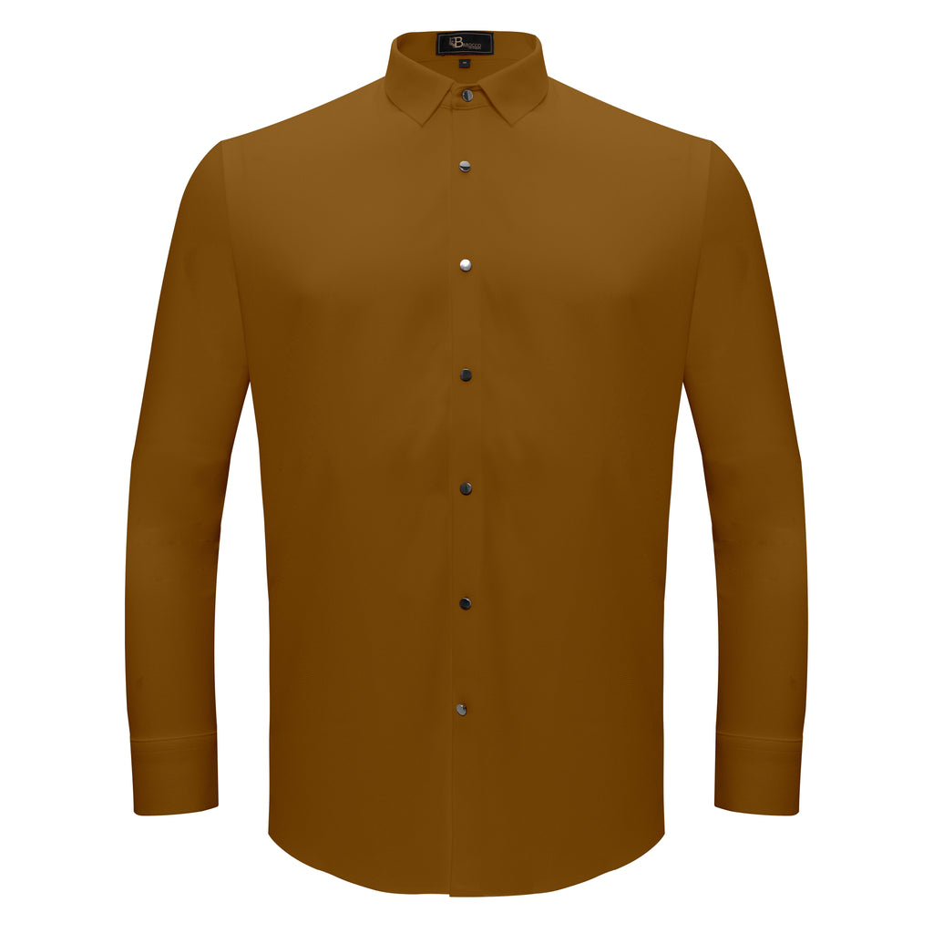 Silver Sophistication Button-Up Shirt KHAKI