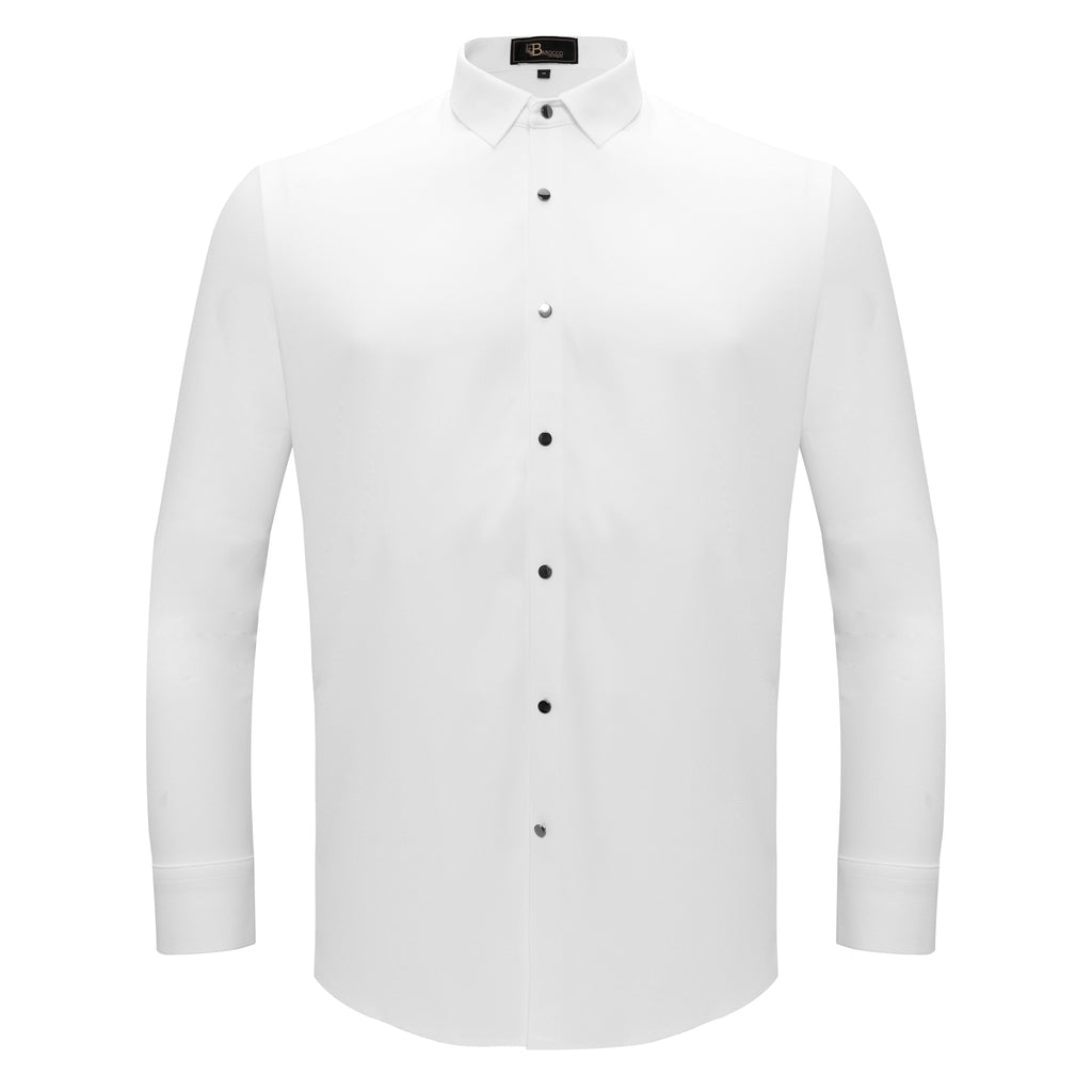 Silver Sophistication Button-Up Shirt WHITE