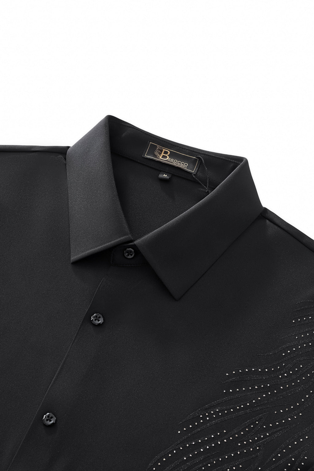 Midnight Wave Embellished LS Shirt BLACK