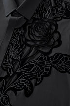 Velvet Noir Laser-Cut LS Shirt BLACK