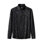 Eminence Floral Jacquard Stitchless LS Shirt BLACK