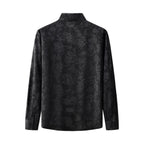 Eminence Floral Jacquard Stitchless LS Shirt BLACK