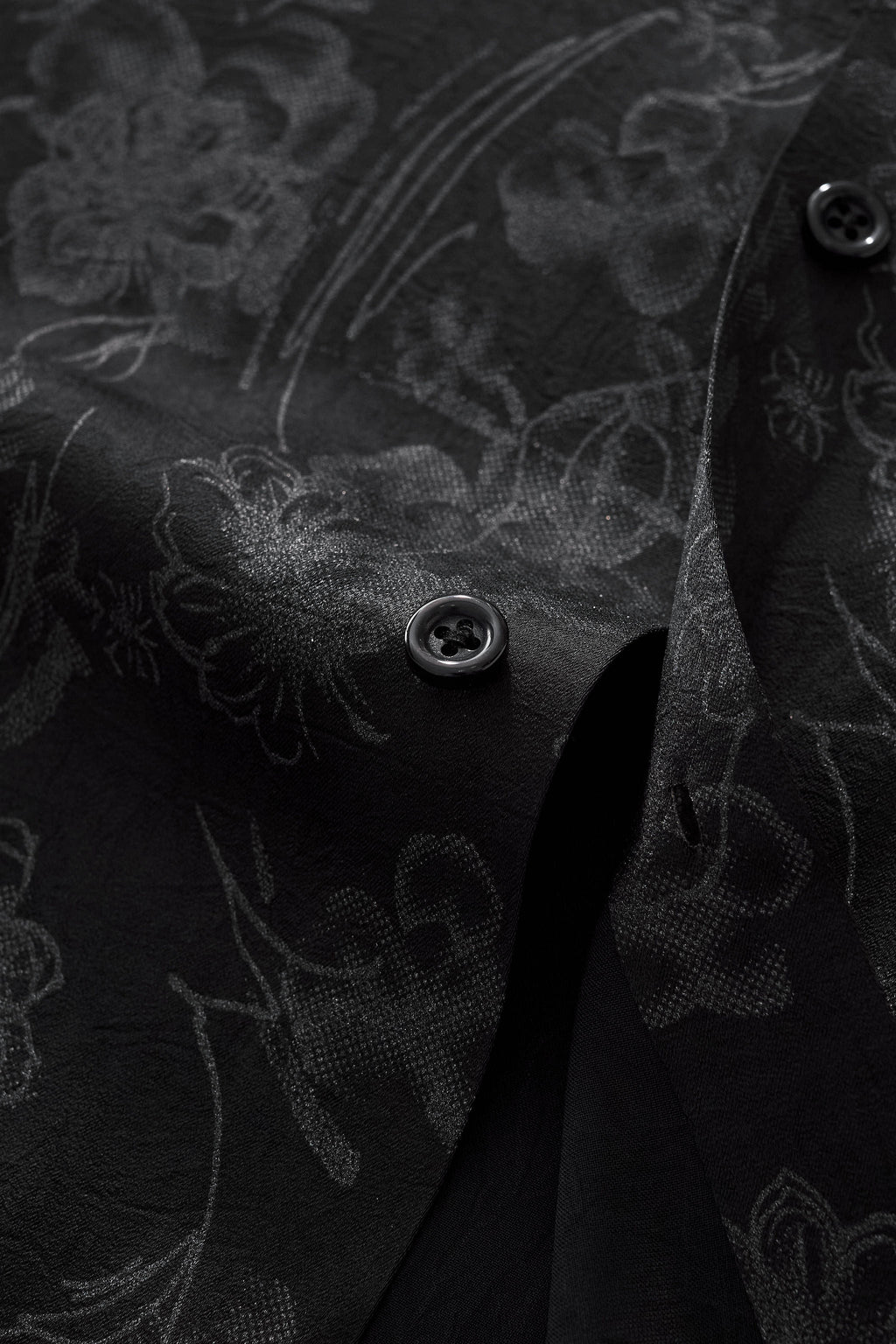 Eminence Floral Jacquard Stitchless LS Shirt BLACK