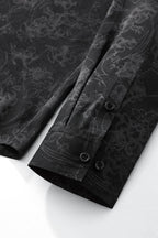 Eminence Floral Jacquard Stitchless LS Shirt BLACK